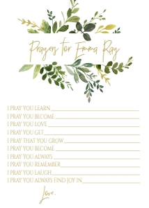 Communion Greenery Frame Cross Prayer Card: Communion Greenery Frame Cross
