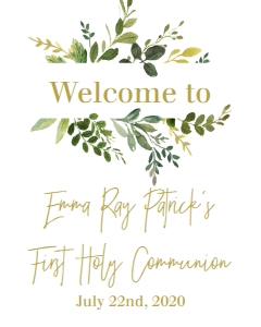Communion Greenery Frame Cross Welcome Sign: Communion Greenery Frame Cross
