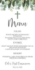 Communion Eucalyptus Frame Diamond AB Menu: Communion Eucalyptus Frame AB