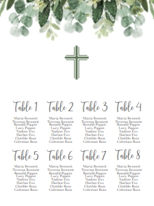 Communion Eucalyptus Frame Diamond AB Seating Chart: Communion Eucalyptus Frame AB