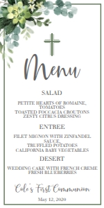 Communion Green Leaf Frame AB Menu: Communion Green Leaf Frame AB