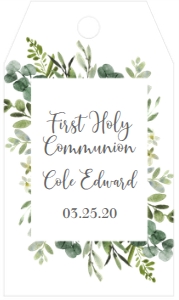 Communion Eucalyptus Frame AB Favor Tag: Communion Eucalyptus Frame AB