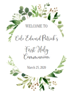 Communion Greenery Frame Welcome Sign: Communion Greenery Frame