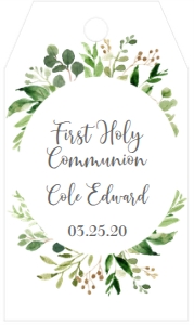 Communion Greenery Frame Favor Tag: Communion Greenery Frame