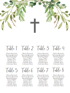 Communion Greenery Frame Seating Chart: Communion Greenery Frame