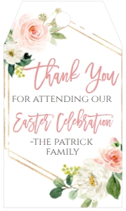 Easter Brunch Pink Floral Geo Favor Tag: Easter Brunch Pink Floral Geo