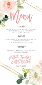 Easter Brunch Pink Floral Geo Menu: Easter Brunch Pink Floral Geo