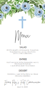 Communion Wreath Blue Floral Menu: Communion Wreath Blue Floral