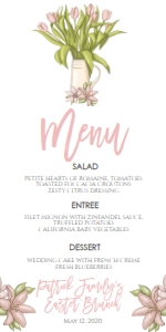 Easter Brunch Pink Tulip Jar Menu: Easter Brunch Pink Tulip Jar