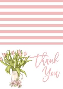 Easter Brunch Pink Tulip Jar Thank You: Easter Brunch Pink Tulip Jar