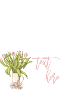 Easter Brunch Pink Tulip Jar Food Tent Single Page: Easter Brunch Pink Tulip Jar