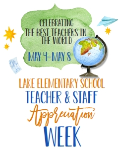 School Teacher Appreciation Globe Sign 8x10: School Teacher Appreciation Week Globe