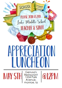 School Teacher Appreciation Luncheon Supply Bubble: School Teacher Appreciation Week Supply Bubble