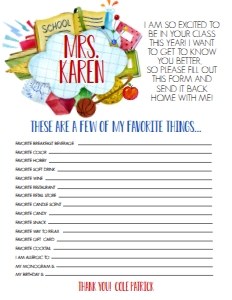 School Teacher Appreciation Favorite Things Supply Bubble: School Teacher Appreciation Week Supply Bubble