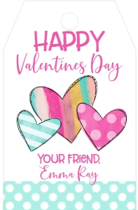Valentines Day Hearts Aqua Favor Tag: Valentines Day Hearts Aqua Favor Tag