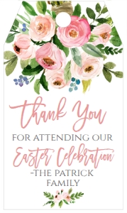 Easter Brunch Bouquet Pink Favor Tag: Easter Brunch Bouquet Pink