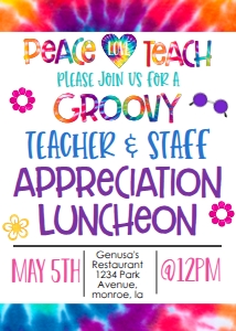 School Teacher Appreciation Luncheon Groovy: School Teacher Appreciation Groovy