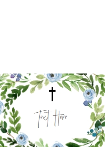 Baptism Blue Floral Wreath Food Tent Single Page: Baptism Blue Floral Wreath