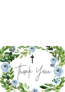 Baptism Blue Floral Wreath Thank You: Baptism Blue Floral Wreath
