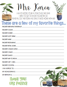 School Teacher Favorite Things Plants: School Teacher Appreciation Week Plants