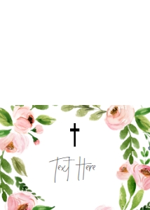 Baptism Pink Floral Wreath Food Tent Single Page: Baptism Pink Floral Wreath