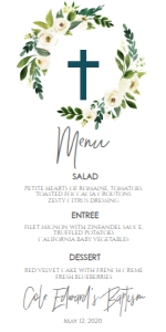 Baptism Wreath White Floral Menu: Baptism Wreath White Floral