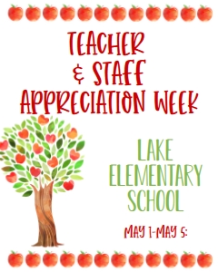 School Teacher Appreciation Apple Tree Sign 8x10: School Teacher Appreciation Week Apple Tree
