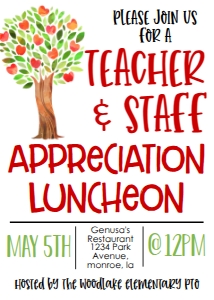 School Teacher Appreciation Luncheon Apple Tree: School Teacher Appreciation Week Apple Tree
