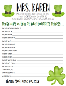 School Teacher Favorite Things Lucky: School Teacher Appreciation Week Lucky