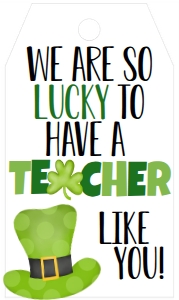School Teacher Appreciation Lucky Favor Tag: School Teacher Appreciation Week Lucky