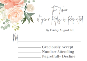 Confirmation Peach Floral RSVP: Confirmation Peach Floral 7x5