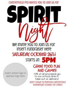 School Flyer Spirit Night 8.5x11: School Flyer Spirit Night 8.5x11