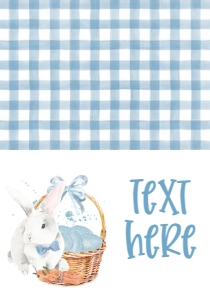 Birthday Bunny Blue One Food Tent Single Page: Birthday Bunny Blue One