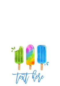 Birthday Popsicle Blue Food Tent Single Page: Birthday Popsicle Blue 7x5