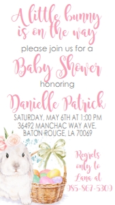 Baby Shower Bunny Girl Text Invite: Baby Shower Bunny Girl