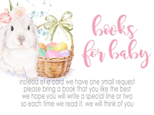 Baby Shower Bunny Girl Book Card: Baby Shower Bunny Girl