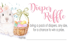 Baby Shower Bunny Girl Diaper Raffle: Baby Shower Bunny Girl