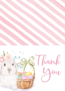 Easter Egg Hunt White Bunny Basket Thank You: Easter Egg Hunt White Bunny Basket