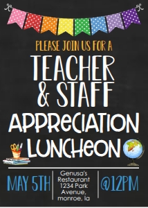 School Teacher Appreciation Luncheon Banner Chalkboard: School Teacher Appreciation Week Banner Chalkboard