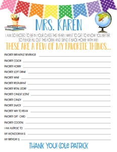 School Teacher Favorite Things Banner Chalkboard: School Teacher Appreciation Week Banner Chalkboard