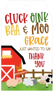 Birthday Farm Favor Tag: Birthday Farm