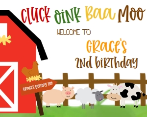 Birthday Farm Welcome Sign 10x8: Birthday Farm