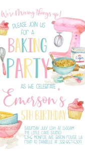 Birthday Baking Party Text Invite: Birthday Baking Party