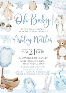 Baby Shower Baby Boy Onesie Version B Border: Baby Shower Baby Boy Onesie Version B Border