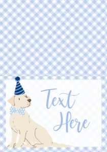 Birthday Dog Lab Blue Gingham Food Tent: Birthday Dog Lab Blue Gingham