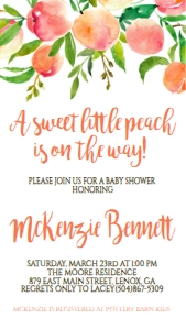 Baby Shower Georgia Peaches Text Invite: Baby Shower Georgia Peaches Invitation