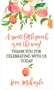 Baby Shower Georgia Peaches Favor Tag: Baby Shower Georgia Peaches Invitation