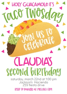 Birthday Taco Twosday Pink: Birthday Taco Twosday Pink