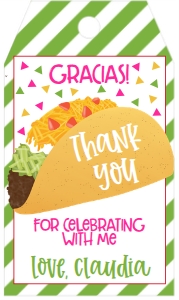 Birthday Taco Twosday Pink Favor Tag: Birthday Taco Twosday Pink