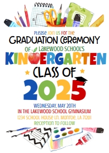 Graduation Kindergarten Supplies design preview